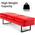 thumbnail image 4 of OmySalon PU Leather Waiting Room Bench, Black/Red/White, 4 of 7