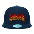 thumbnail image 2 of Tilgomedal GAMEOVER Flame Navy Snapback Hats for Men Women Adjustable Dad Wool Baseball Caps, 2 of 8