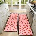 thumbnail image 4 of Kitchen Rugs Sets Of 2,Red Strawberry Plants Fruit Pink Pattern Anti Fatigue Kitchen Mat Rugs Non Slip Washable,Decorative Kitchen Floor Mats for Kitchen,Sink,Laundry,17"x47"+17"x47", 4 of 5
