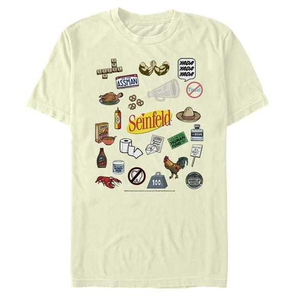 Men's Seinfeld Iconic Items Graphic Tee Beige 3X Large