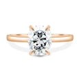 thumbnail image 2 of 3.00Ct Elongated Cushion Cut Moissanite Engagement Ring, Trellis Set, 14K Rose Gold, 2 of 7