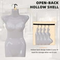 thumbnail image 5 of CL.HPAHKL 4-Packs Female Mannequin Torso, 27 Inch Half Body Mannequin Female Plastic Hanging Mannequin with Metal Hook Female Dress Form Holloew Back for Clothing, Accessories, Shirt Display, White, 5 of 8
