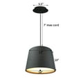 thumbnail image 2 of 14" W 2 Light Pendant Granite Gray Burlap Shade with Diffuser, Black Cord, 2 of 5