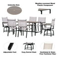 thumbnail image 4 of 7 Piece Outdoor Patio Furniture Set,6-Person Dining Set with Cushioned Swivel Chairs, Textilene Table, All-Weather Backyard, Garden, Terrace Conversation Set, Beige, 4 of 10
