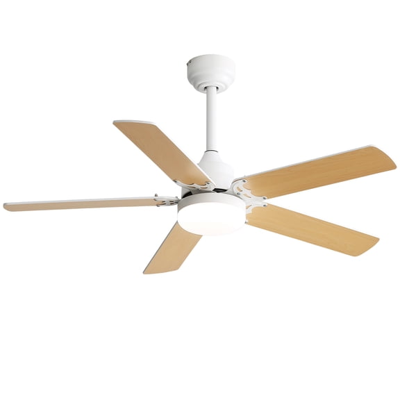 Energy Saving 42 Inch Ceiling Fan 5 Fan Leaves Noiseless Reversible Dc Motor Remote Control With Led Light