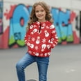 thumbnail image 3 of Xoenoiee Christmas Snowman Snowflake Print Half Zip Hoodies for Girls Kids Xmas Loose Fit Lightweight Hiking Sportswear Oversized Sweatshirt Fashion Clothes Tops with Pocket, Size 11-12 Years, 3 of 7