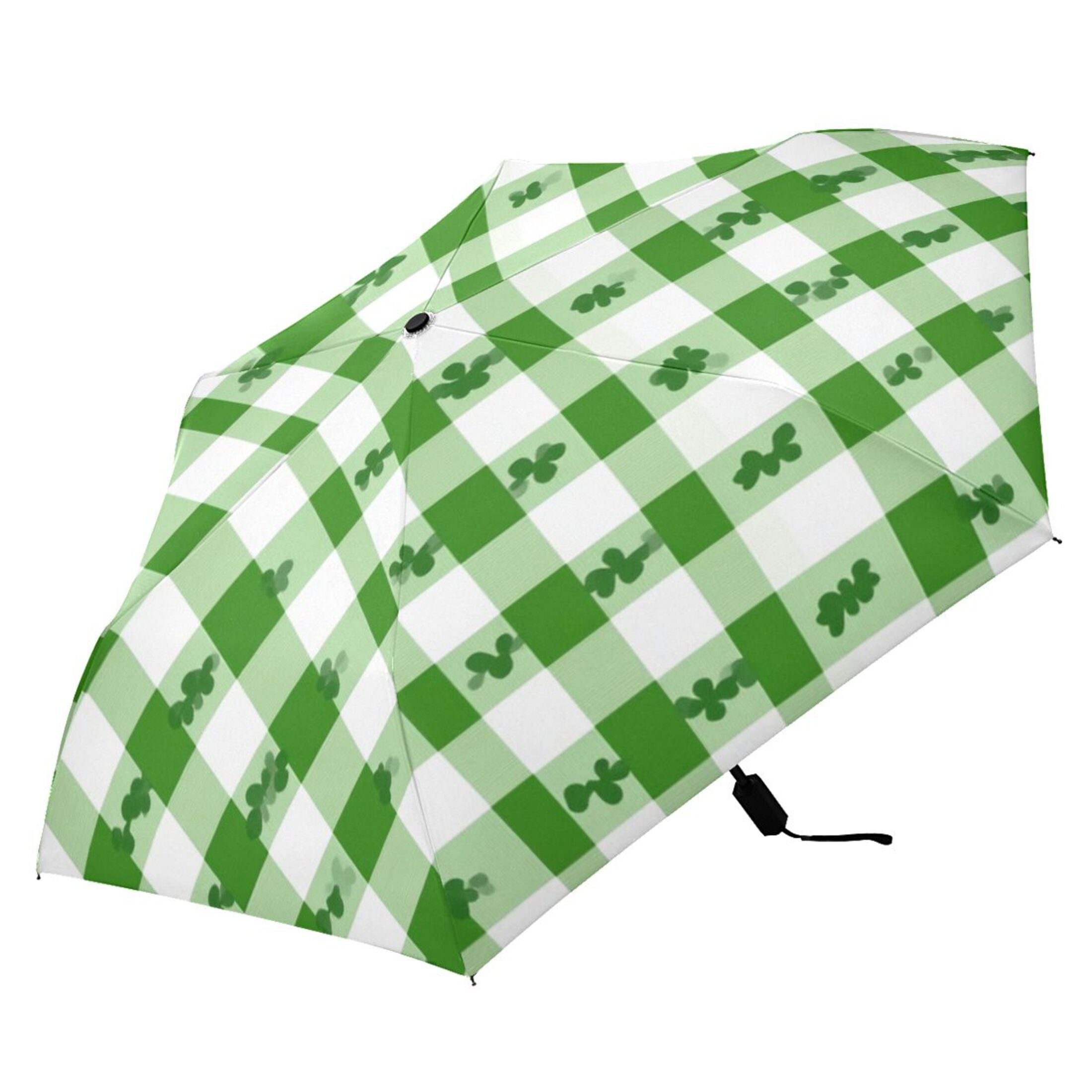 ALAZA St Patricks Leaf UPF 50+ Compact Folding Umbrella for Rain Travel Umbrella Packable