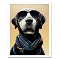 thumbnail image 1 of Fashion Trendy Black Labrador Dog Sunglasses Art Print Framed Poster Wall Decor 12x16 inch, 1 of 5