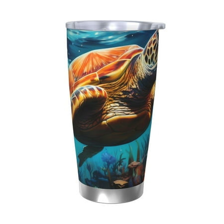 

Bingfone Colorful Flower Sea Turtle for 20 Oz Stainless Steel Travel Mug Double Wall Water Coffee Cup for Home Office Outdoor Works Great for Ice Drinks and Hot Beverage-Without Straw