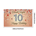 thumbnail image 6 of Sparkling Double Digits 10 Birthday Backdrop Banner Happy Birthday Party Decorations Photography Props Background for Kids Birthday Party Celebration Photo Booth Decor, 6 of 7