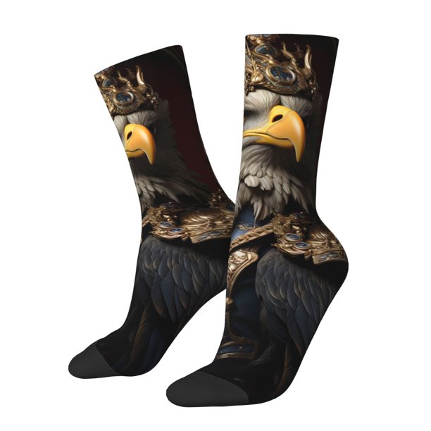 Balery Noble Style Bald Eagle Calcetas Largas con Estampado para Hombre y Mujer – Suaves y Transpirables, Talla Única (US 5-11)