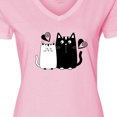 thumbnail image 4 of Inktastic Valentines Day Cat Couple Women's V-Neck T-Shirt, 4 of 5