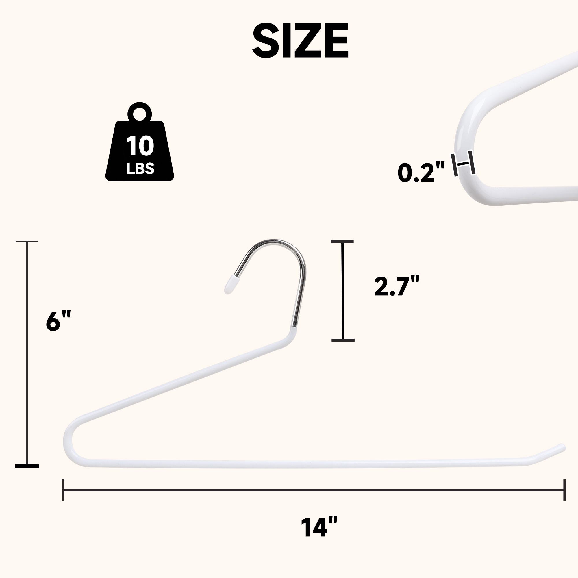 BP4U 24-Pack Open-Ended Metal Pants Hangers with Non-Slip Coated, Heavy Duty Space Saving Steel Towel & Scarf Hangers for Jeans, Trousers, Dresses & Bath Towels(White)