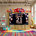 thumbnail image 6 of Colorful Design 21st Birthday Banner Balloon Theme Celebration Decoration for Birthday Party Indoor Event, 6 of 9