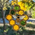 thumbnail image 4 of Bee Sun Catcher Ornament - Acrylic Honeycomb Window Hanging Decor for Home, Garden Nursery - Cute Bee Bee Wall Art, Spring & Summer Decor Handmade Housewarming Gift for Women, Mom, Grandma, 4 of 4