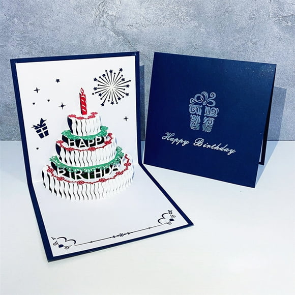 Sentmoon Aubaines du Jour Liquidation Prime Carte d'Anniversaire Tridimensionnelle Gâteau Petite Carte Impression Photo Cadeau Spécial Offres du Jour Ventes de Liquidation