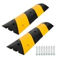 thumbnail image 1 of Kojooin Heavy Duty Rubber Speed Bump 2 Pack, Two-Channel Cable Protector Ramp with High Visibility Design, 1 of 7