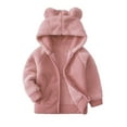 thumbnail image 2 of YUEHUA Zip Up Jacket Toddler Solid Color Cozy Soft Lazy Winter Kids Zip Coat Outerwear with Pockets, 12-24 Months, 2 of 4