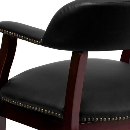 Flash Furniture Diamond Black LeatherSoft Conference Chair with Accent Nail Trim and Casters
