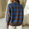 thumbnail image 3 of Resicozy Women's Plaid Print Casual Button Down Cardigan Sweater Long Sleeve Fashion Cropped Knitted Cardigans Coffee L, 3 of 3