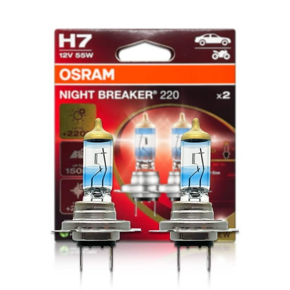 H7: Osram 64210NB220 Night Breaker 220 Halogen Bulbs | Pack of 2