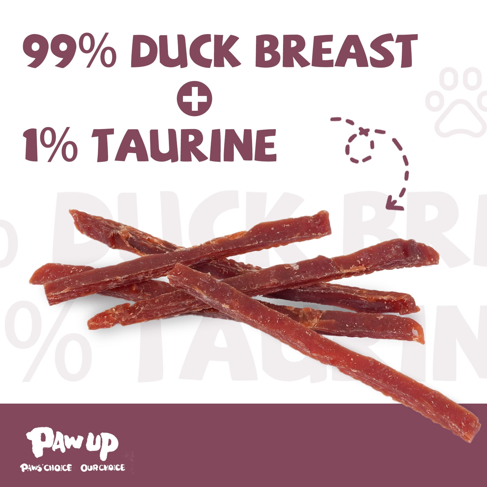(2 pack) PAWUP Duck Jerky Strips Dog Treats, Natural Healthy, 99% Duck Breast with Taurine, High Protein Training Treats for Small Medium Large Dogs, 10.6oz