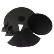 12 Piece DRUM PRACTICE PADS - Silent Black Foam Quiet 12-pcs Covers NEW SET