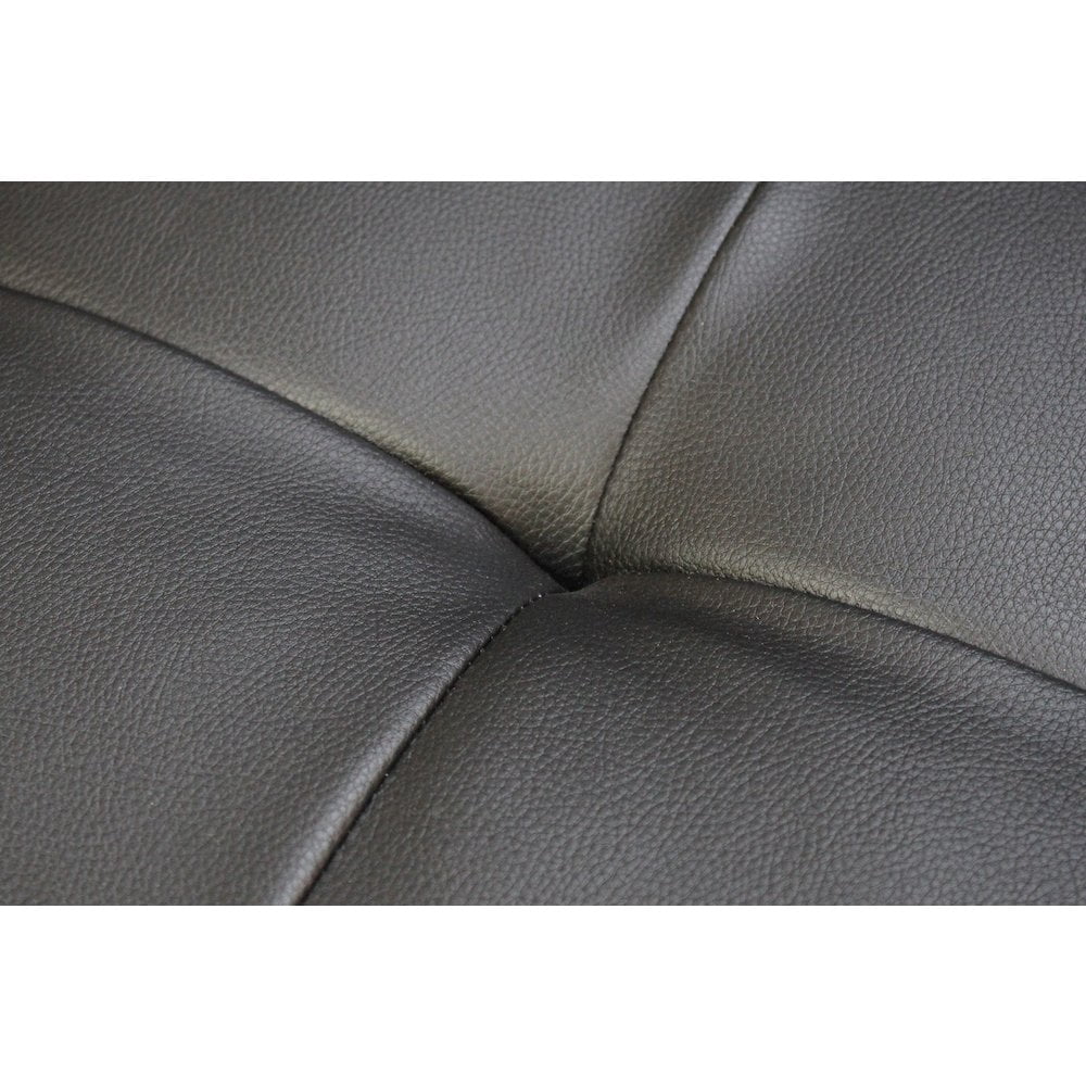 Genesis 55.5"W Black PVC Fabric Loveseat with LED Lights+USB+Tufted Cushions