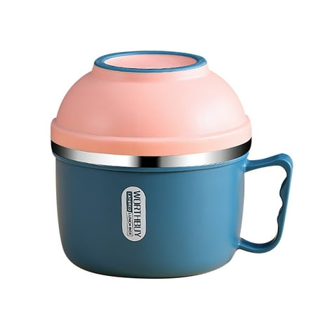 

Rdeuod Stainless Steel Bowl Large Capacity Fast Food Cup Student Tableware Set Instant Noodles Bowl Rice Bowl Lunch Box in Home