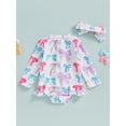 thumbnail image 4 of aturustex Little Girls Rash Guard Swimsuit with Headband 6M 9M 12M 18M 2T 3T Toddler Baby Girls Zip Up Swimwear Bow/Fruit Print Rompers Swim Long Sleely Beachwear for Holiday Party Swim Pool, 4 of 7