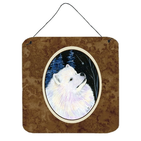 Starry Night Samoyed Aluminium Metal Wall or Door Hanging Prints