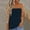Dark Blue, variant on Pumxq Womens Tube Tank Tops Eyelet Strapless Bandeau Shirt Loose Fit Sleeveless Shirts for Summer Beach Travel Army Green L