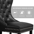 thumbnail image 2 of Subrtex Modern PU Leather Dining Chairs Set of 2, Wingback with Button Tufted Back & Nailhead Trim, Black, 2 of 6