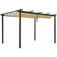 thumbnail image 4 of Kozyard 10' x 13' x 8' Morgan Outdoor Extra-Large Frame Beige Aluminum Pergolas, Waterproof, 4 of 7
