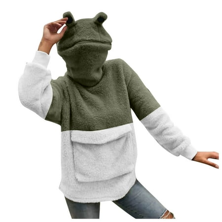 

KI-8jcuD Women Stitching Cute Sweatershirt Warm Blouse Hooded Pullover Pocket Plush Coat Women Shirt Workout Short Sleeve Scrub Jackets Women s Summer Shirts Dark Shirt for Women T Shirt