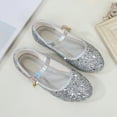 thumbnail image 4 of Girls Dress Shoes MaryJane Flower Wedding PartyBridesmaids Shoes Glitter PrincessBallet Flats for Kid Toddler, 4 of 9