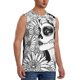 thumbnail image 2 of Fotbe Floral Sugar Skull Portrait Men's Camiseta sin Mangas Estampada para Hombres, Playera Casual para Gimnasio, Entrenamiento, Playa-3X-Large, 2 of 7