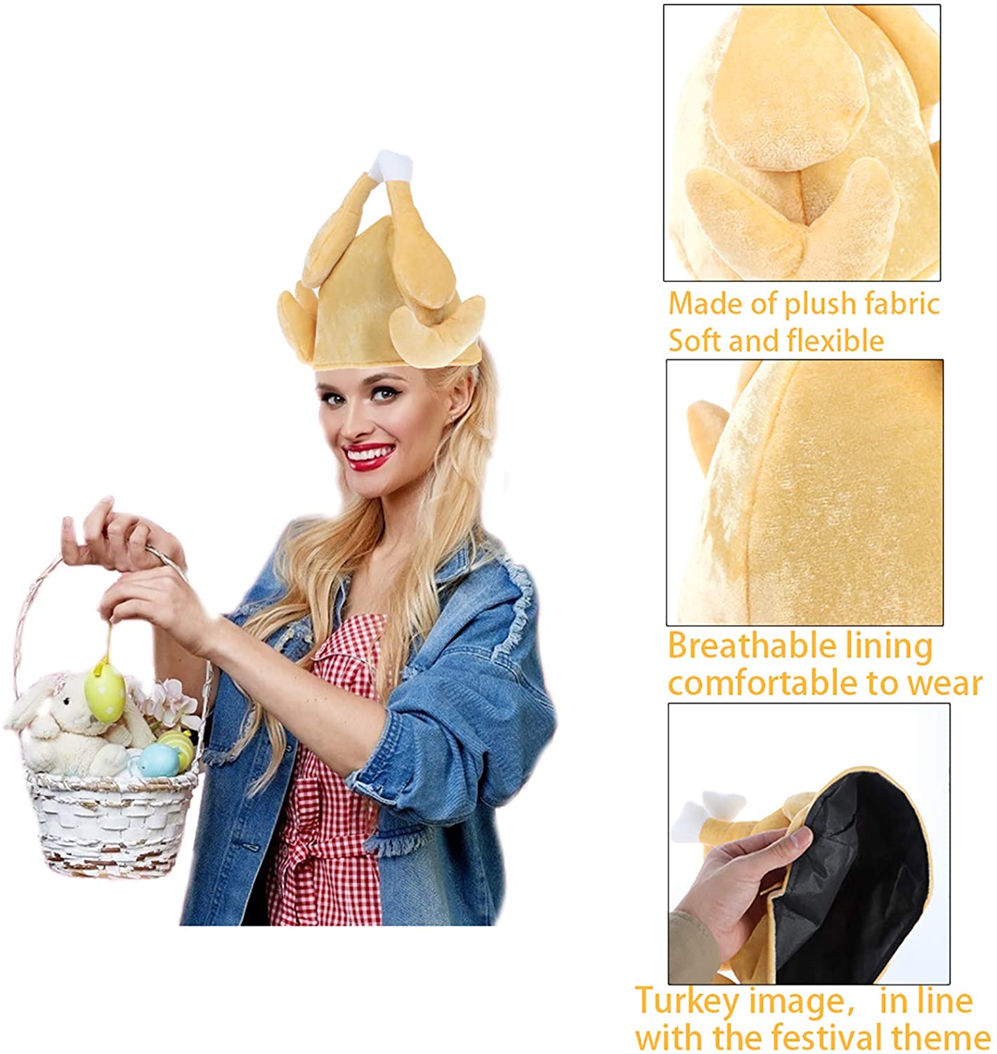 Part Hat Soft Plush Turkey Hats 