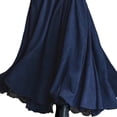thumbnail image 4 of Women's Long Sleeve Button Dress Vintage Lapel Maxi Dress Lace Patchwork Hem Formal Dresses Blue M, 4 of 6