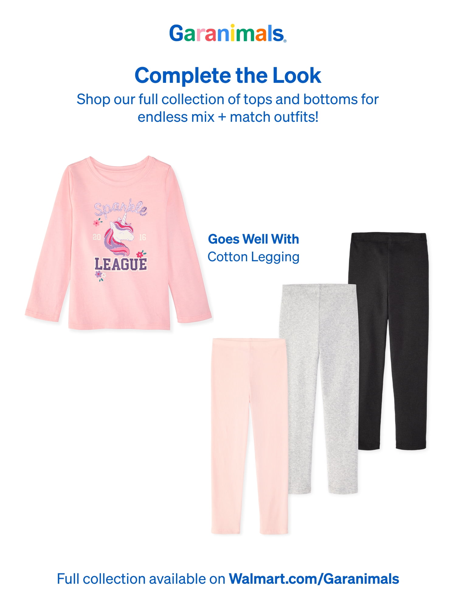Garanimals Baby & Toddler Girl Long Sleeve Shirts, Single & 3-Pack, Sizes 0-6T