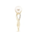 thumbnail image 5 of ANGARA Freshwater Cultured Pearl Infinity Ring in 14K Yellow Gold for Women | June Birthstone, Birthday, Anniversary, Jewelry Gift for Women | Pearl Ring, 5 of 11