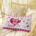 thumbnail image 4 of Happy Valentine's Day Pillow Covers, Linen Long Throw Pillow Case, Love Hearts Romantic Gray Wooden Holiday Pillow Protector Decorative Cushion Cover for Living Room/Bedroom 20" x 36", 4 of 8