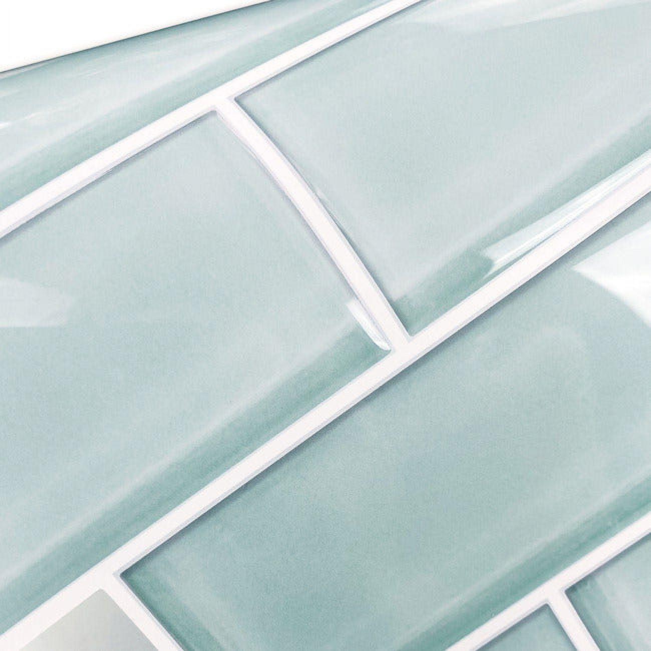 (2 pack) RoomMates StickTILES Aqua Seaglass Subway Peel and Stick Backsplash Tile, 10.5 inches X 10.5 inches