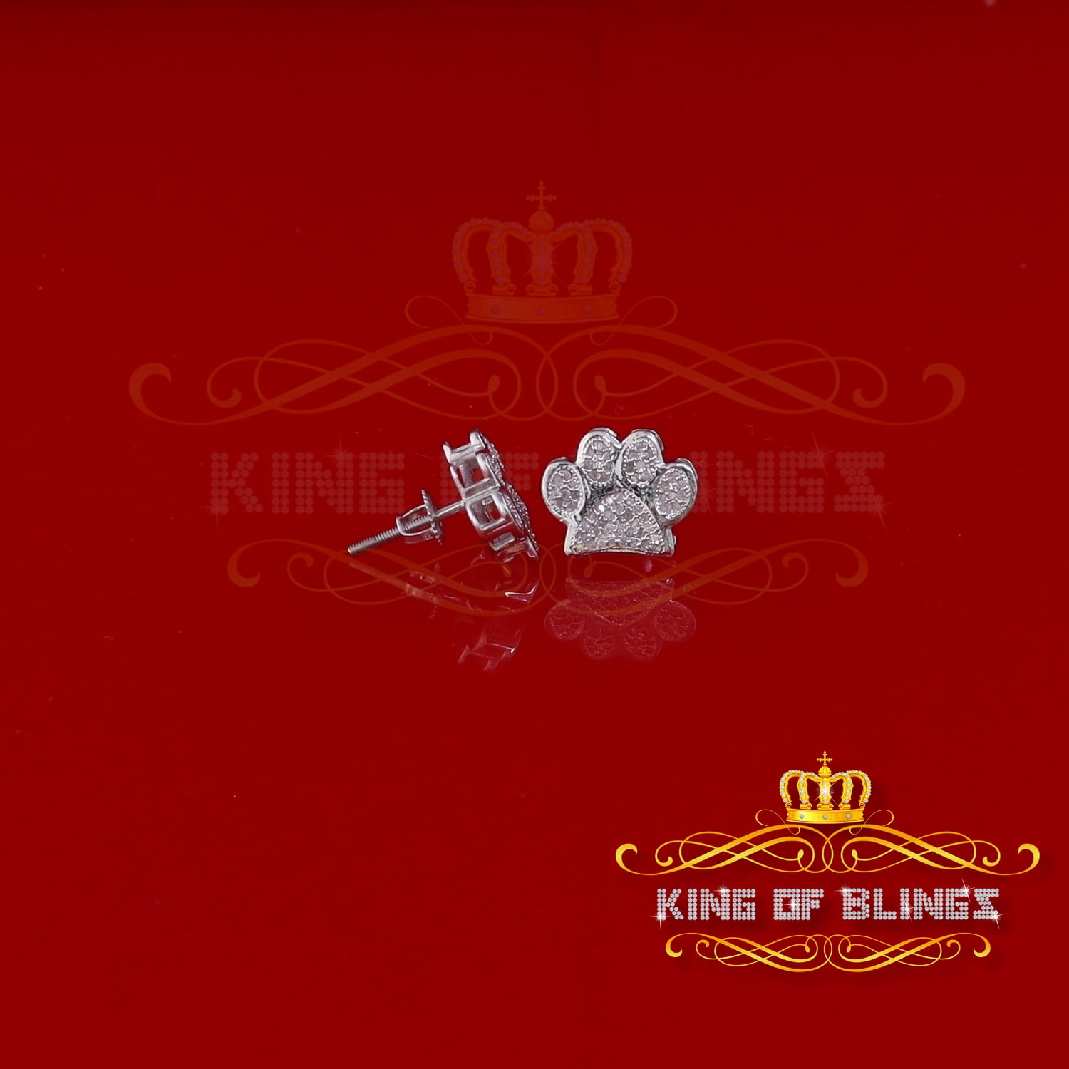 King of Bling's 925 White 0.25ct Diamond Hip Hop Men's & Women's Stud Earring Sterling Silver