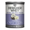 Designer Whey Protein Premium Natural 100% Protein, Vanilla Coconut Powder, 12 oz