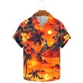 thumbnail image 2 of ZQUUVOU Men's Hawaiian Shirt Turndown Collar Casual Floral Print Short Sleeve Button Shirt (A-Multicolor,L), 2 of 5