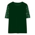 thumbnail image 3 of cocolona Womens Velvet Tops Summer Sequin Short Sleeve Crew Neck T-shirts Fashion Casual Loose Blouses Basic Tees, 3 of 4