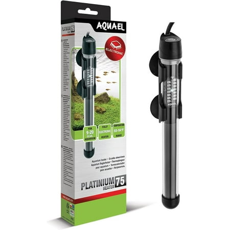 Aquael Platinium Aquarium Heater for Freshwater & Saltwater Aquariums - 75 Watt 9-20 Gallon