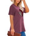 thumbnail image 2 of Anbech Women Love T-Shirts Plus Size Graphic Leopard Heart Short Sleeves Summer Tops, 2 of 4