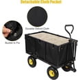 thumbnail image 3 of REDCAMP Oversized Steel Dump Garden Carts on Wheels, 700lbs Heavy Duty Pullable Utility Garden Wagon Carts with Removable Sides and 10 inch Wheels for Outdoor Patio Landscape with Cart Liner, Black, 3 of 8